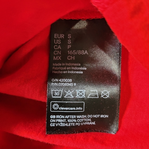 Divided by H&M Red Tie Front Short Sleeve Crop Top Size Women's Small - Picture 7 of 7